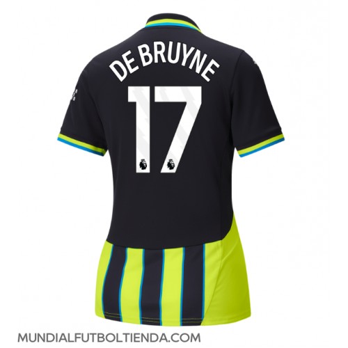 Camiseta Manchester City Kevin De Bruyne #17 Segunda Equipación Replica 2024-25 para mujer mangas cortas